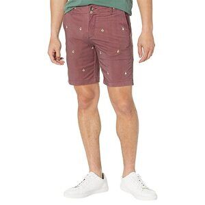 BENSON Knot Chino Printed Shorts Burgundy 38